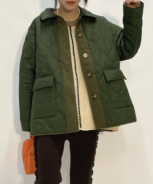 AS KNOW AS PINKY(アズノゥアズピンキー)の「波キルトでかるーいジャケット(その他アウター・レディース・ブルーグレー/ベージュ/オレンジ/カーキ/ロイヤルブルー/グリーン・FREE)」の3枚目の写真