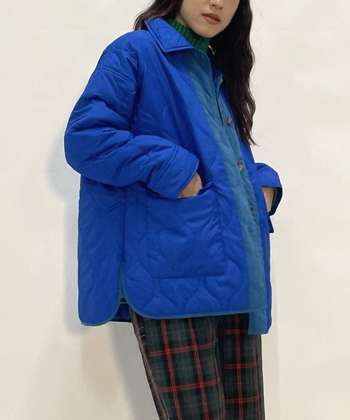 AS KNOW AS PINKY(アズノゥアズピンキー)の「波キルトでかるーいジャケット(その他アウター・レディース・ブルーグレー/ベージュ/オレンジ/カーキ/ロイヤルブルー/グリーン・FREE)」の5枚目の写真