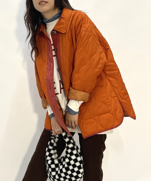 AS KNOW AS PINKY(アズノゥアズピンキー)の「波キルトでかるーいジャケット(その他アウター・レディース・ブルーグレー/ベージュ/オレンジ/カーキ/ロイヤルブルー/グリーン・FREE)」の6枚目の写真