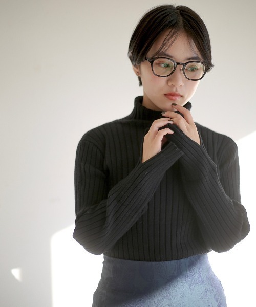 spoon store（スプーンストア）の「リブニットタートルネックインナー（ニット/セーター・レディース・ブラック/ブラウン/グリーン/アイボリー・フリー）」の11枚目の写真