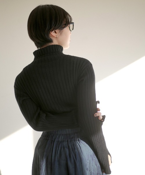 spoon store（スプーンストア）の「リブニットタートルネックインナー（ニット/セーター・レディース・ブラック/ブラウン/グリーン/アイボリー・フリー）」の13枚目の写真