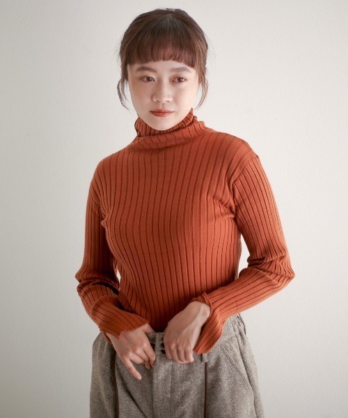 spoon store（スプーンストア）の「リブニットタートルネックインナー（ニット/セーター・レディース・ブラック/ブラウン/グリーン/アイボリー・フリー）」の18枚目の写真