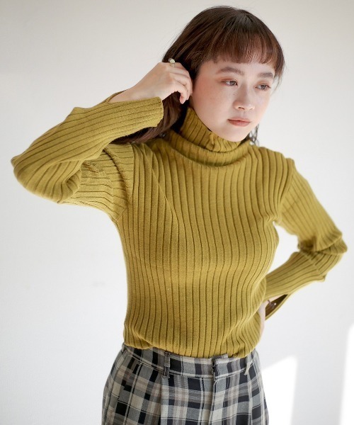 spoon store（スプーンストア）の「リブニットタートルネックインナー（ニット/セーター・レディース・ブラック/ブラウン/グリーン/アイボリー・フリー）」の22枚目の写真