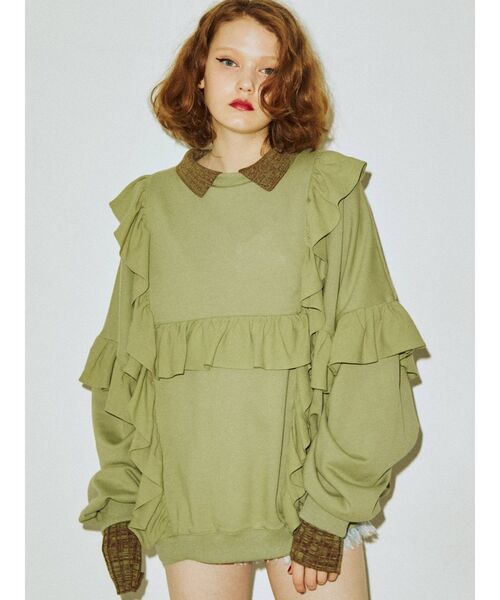 jouetie（ジュエティ）の「マルチフリルプルオーバー【スウェット/トレーナー】（スウェット・レディース・ブラック/オフホワイト/ブルー/グリーン・MEDIUM）」の19枚目の写真