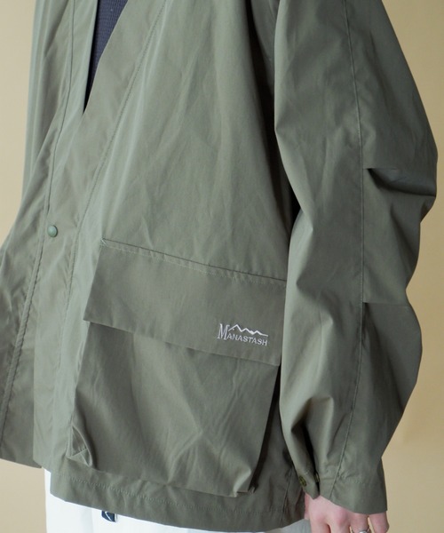 MANASTASH（マナスタッシュ）の「MANASTASH/マナスタッシュ　ST.HELENS HANTEN JACKET セントへレンズハンテンジャケット　7122039（ノーカラージャケット・メンズ・ブラック/オリーブ・MEDIUM/LARGE/X-LARGE）」の4枚目の写真