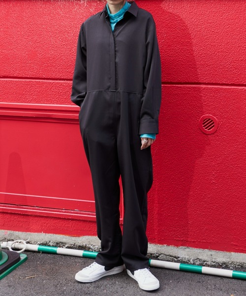 Auntie Rosa Holiday（アンティローザホリデー）の「T/Rツイルオールインワン（サロペット/オーバーオール・レディース・グレー/ブラック・SMALL/MEDIUM）」の21枚目の写真