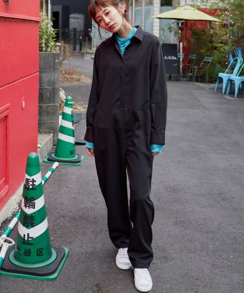 Auntie Rosa Holiday（アンティローザホリデー）の「T/Rツイルオールインワン（サロペット/オーバーオール・レディース・グレー/ブラック・SMALL/MEDIUM）」の3枚目の写真