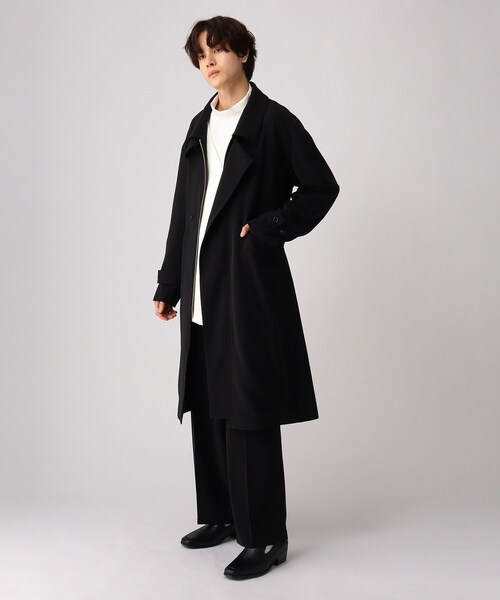 tk.TAKEO KIKUCHI（ティーケータケオキクチ）の「◆ダブルクロス スタンドジップコート（ステンカラーコート・メンズ・ブラック/オフホワイト・02/03）」の20枚目の写真