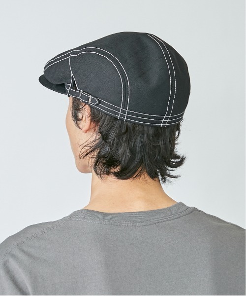 OVERRIDE（オーバーライド）の「OVERRIDE CONTRAST STITCH HUNTING（ハンチング/ベレー帽・メンズ・ブラック/ベージュ/グレー・L(60cm)/M(58cm)）」の6枚目の写真