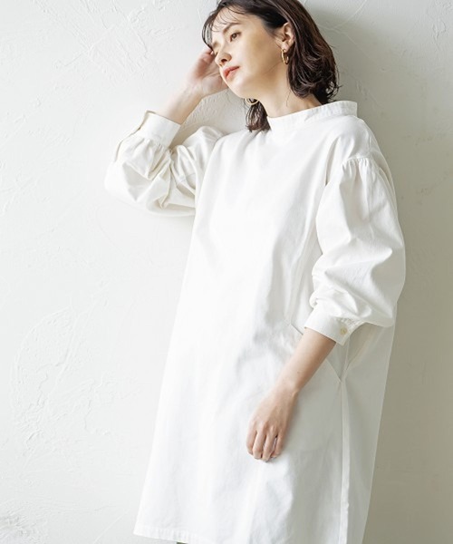 studio CLIP（スタディオクリップ）の「デニムアソートスタンドワンピース（ワンピース・レディース・オフホワイト/カーキ/ライトブルー・MEDIUM/LARGE）」の8枚目の写真