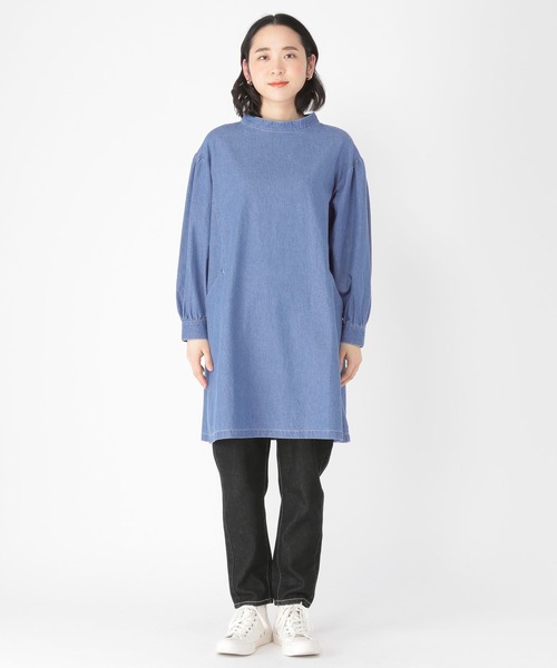 studio CLIP（スタディオクリップ）の「デニムアソートスタンドワンピース（ワンピース・レディース・オフホワイト/カーキ/ライトブルー・MEDIUM/LARGE）」の12枚目の写真