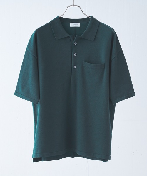 Alpinus（アルピナス）の「Alpinus - high gauge fluffy knit polo shirts /ハイゲージフラフィーニットポロ（ポロシャツ・メンズ・チャコールグレー/グリーン/テラコッタ・SMALL/MEDIUM）」の14枚目の写真