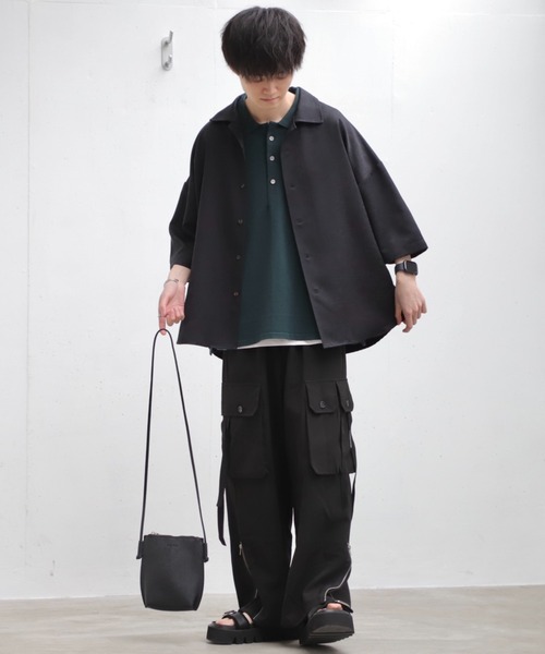 Alpinus（アルピナス）の「Alpinus - high gauge fluffy knit polo shirts /ハイゲージフラフィーニットポロ（ポロシャツ・メンズ・チャコールグレー/グリーン/テラコッタ・SMALL/MEDIUM）」の13枚目の写真