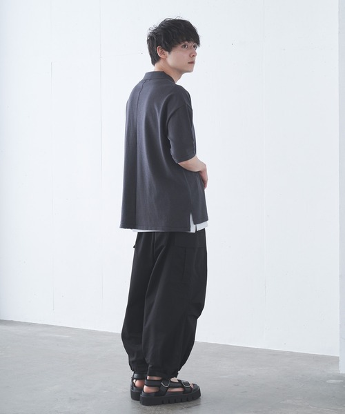 Alpinus（アルピナス）の「Alpinus - high gauge fluffy knit polo shirts /ハイゲージフラフィーニットポロ（ポロシャツ・メンズ・チャコールグレー/グリーン/テラコッタ・SMALL/MEDIUM）」の5枚目の写真