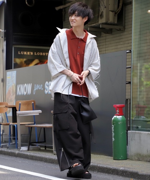 Alpinus（アルピナス）の「Alpinus - high gauge fluffy knit polo shirts /ハイゲージフラフィーニットポロ（ポロシャツ・メンズ・チャコールグレー/グリーン/テラコッタ・SMALL/MEDIUM）」の11枚目の写真