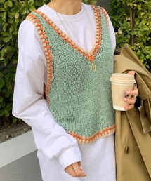 ハンドステッチニットベスト