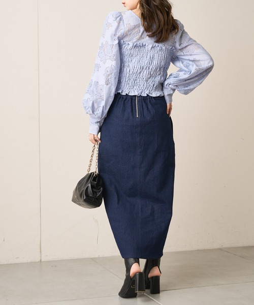 Chico（チコ）の「フロントデザインシャーリングレースブラウス（シャツ/ブラウス・レディース・ホワイト/ピンク/ブルー・FREE）」の13枚目の写真