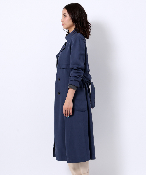MYSELF ABAHOUSE（マイセルフアバハウス）の「レーヨンツイル ドレストレンチ（トレンチコート・レディース・ベージュ/ネイビー/ダークブルー・FREE）」の6枚目の写真