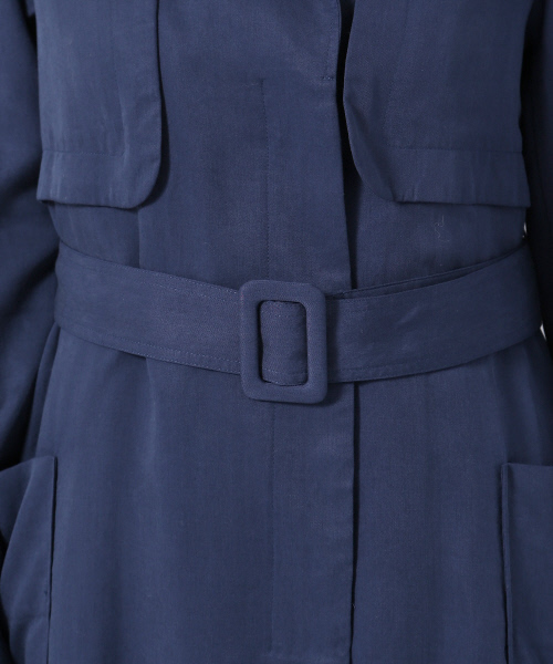 MYSELF ABAHOUSE（マイセルフアバハウス）の「レーヨンツイル ドレストレンチ（トレンチコート・レディース・ベージュ/ネイビー/ダークブルー・FREE）」の13枚目の写真