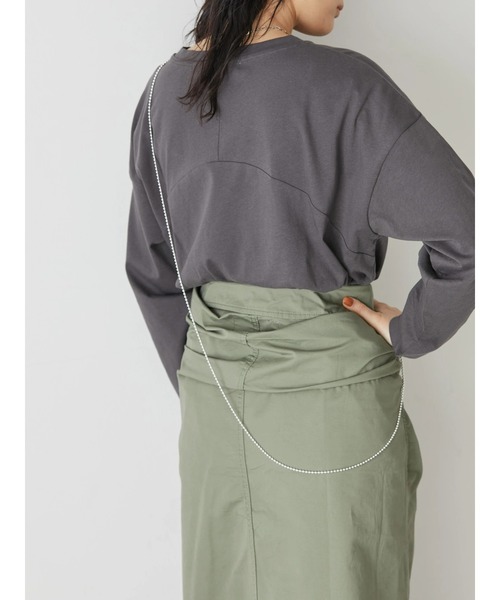 AMERICAN HOLIC（アメリカンホリック）の「バック切り替えカットプルオーバー（Tシャツ/カットソー・レディース・チャコールグレー/オフホワイト・M/L）」の7枚目の写真