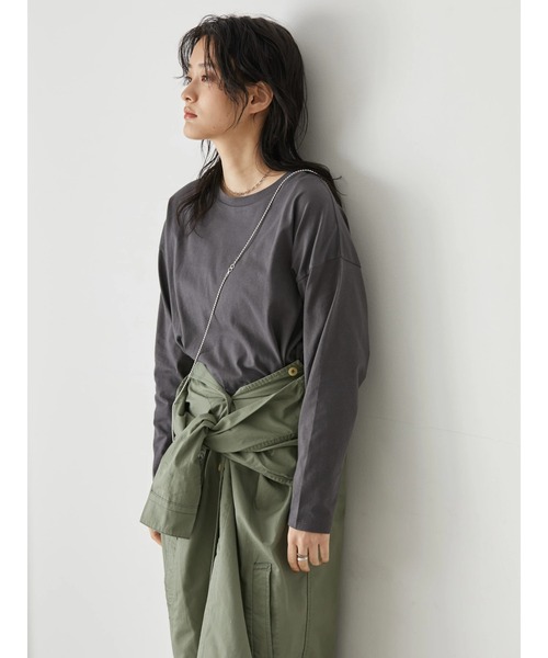 AMERICAN HOLIC（アメリカンホリック）の「バック切り替えカットプルオーバー（Tシャツ/カットソー・レディース・チャコールグレー/オフホワイト・M/L）」の8枚目の写真