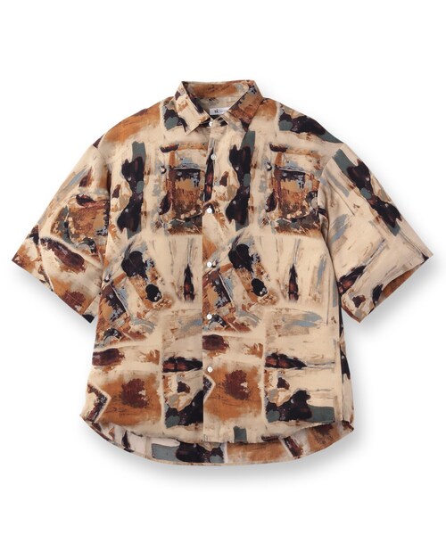 tk.TAKEO KIKUCHI（ティーケータケオキクチ）の「◆レトロ柄シャツ（シャツ/ブラウス・メンズ・ベージュ系3/ネイビー系3/ダークグリーン系3・03/02）」の4枚目の写真