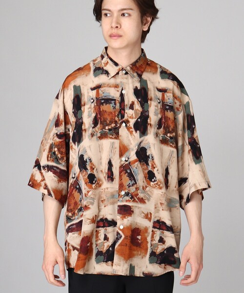 tk.TAKEO KIKUCHI（ティーケータケオキクチ）の「◆レトロ柄シャツ（シャツ/ブラウス・メンズ・ベージュ系3/ネイビー系3/ダークグリーン系3・03/02）」の5枚目の写真