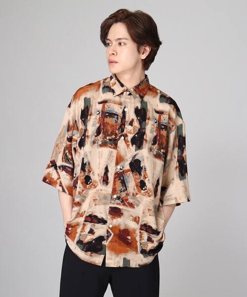 tk.TAKEO KIKUCHI（ティーケータケオキクチ）の「◆レトロ柄シャツ（シャツ/ブラウス・メンズ・ベージュ系3/ネイビー系3/ダークグリーン系3・03/02）」の16枚目の写真