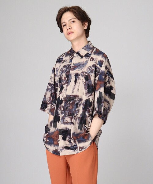 tk.TAKEO KIKUCHI（ティーケータケオキクチ）の「◆レトロ柄シャツ（シャツ/ブラウス・メンズ・ベージュ系3/ネイビー系3/ダークグリーン系3・03/02）」の17枚目の写真