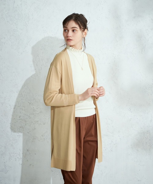 LE SOUK HOLIDAY(ルスークホリデー)の「ミドル丈トッパーカーディガン(カーディガン/ボレロ・レディース・ベージュ/ネイビー/ライトグレー・M/L)」の5枚目の写真