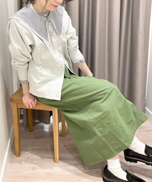 DRESKIP(ドレスキップ)の「◆ストライプ衿取り外しブラウス(シャツ/ブラウス・レディース・グレー系その他/ベージュ系その他5/ダークグリーン系2・02/03/04)」の7枚目の写真