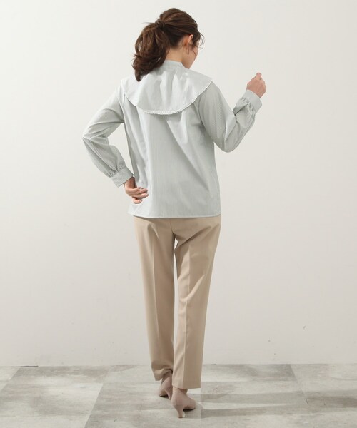 DRESKIP(ドレスキップ)の「◆ストライプ衿取り外しブラウス(シャツ/ブラウス・レディース・グレー系その他/ベージュ系その他5/ダークグリーン系2・02/03/04)」の9枚目の写真