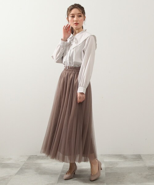 DRESKIP(ドレスキップ)の「◆ストライプ衿取り外しブラウス(シャツ/ブラウス・レディース・グレー系その他/ベージュ系その他5/ダークグリーン系2・02/03/04)」の16枚目の写真