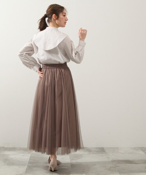 DRESKIP(ドレスキップ)の「◆ストライプ衿取り外しブラウス(シャツ/ブラウス・レディース・グレー系その他/ベージュ系その他5/ダークグリーン系2・02/03/04)」の19枚目の写真
