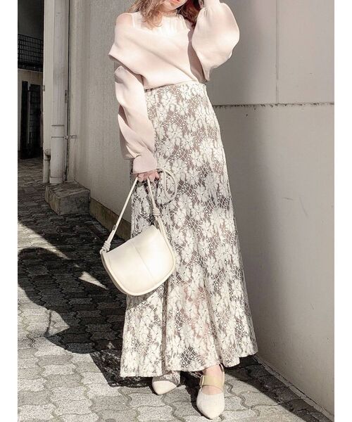 dazzlin（ダズリン）の「チュールレイヤードカシュクールニットⅡ（ニット/セーター・レディース・ベージュ/ピンク/グレー/モカ・FREE）」の7枚目の写真