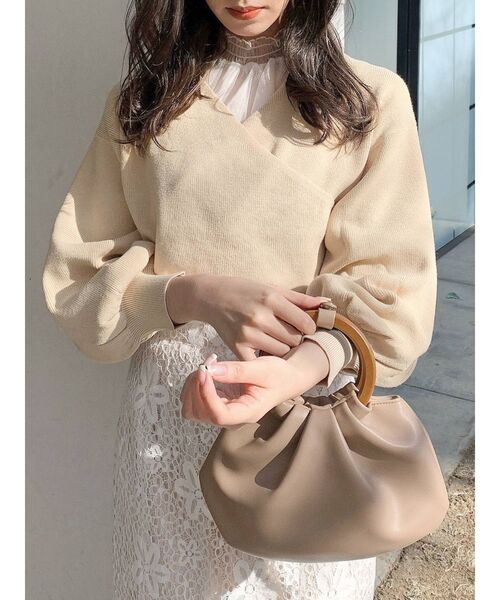 dazzlin（ダズリン）の「チュールレイヤードカシュクールニットⅡ（ニット/セーター・レディース・ベージュ/ピンク/グレー/モカ・FREE）」の16枚目の写真