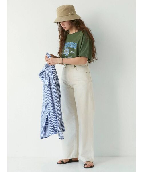 Ungrid(アングリッド)の「カレッジロゴビッグTee(Tシャツ/カットソー・レディース・チャコールグレー/ライトグレー/レッド/グリーン・FREE)」の17枚目の写真