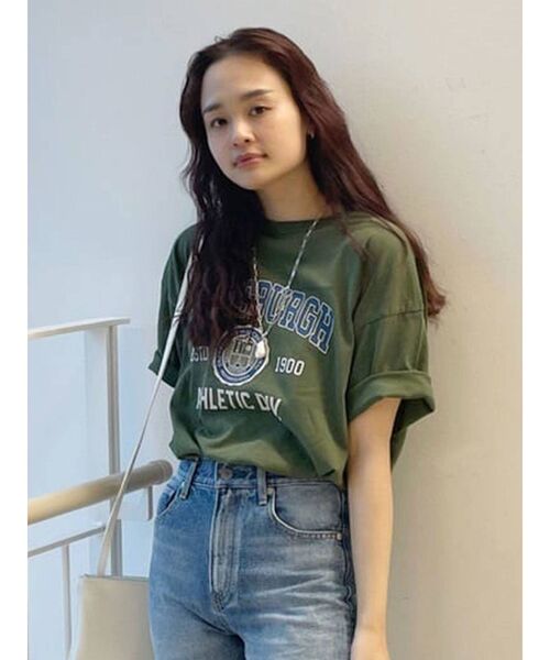 Ungrid(アングリッド)の「カレッジロゴビッグTee(Tシャツ/カットソー・レディース・チャコールグレー/ライトグレー/レッド/グリーン・FREE)」の18枚目の写真