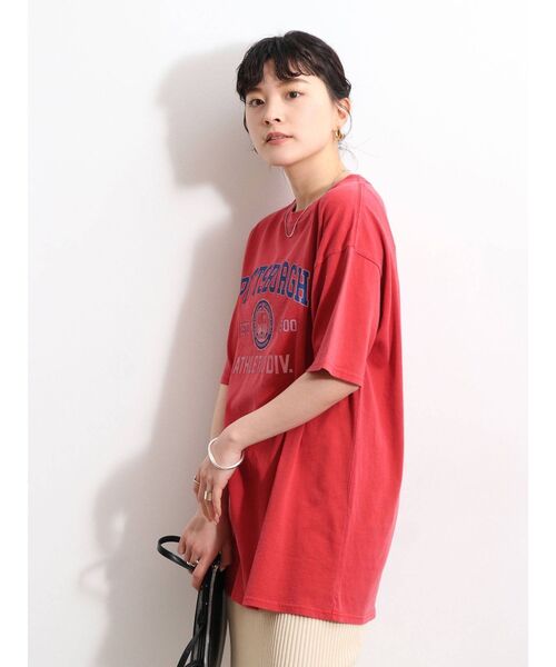 Ungrid(アングリッド)の「カレッジロゴビッグTee(Tシャツ/カットソー・レディース・チャコールグレー/ライトグレー/レッド/グリーン・FREE)」の20枚目の写真