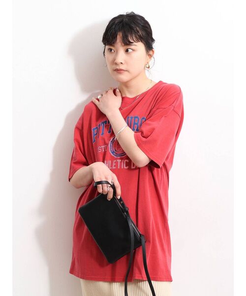 Ungrid(アングリッド)の「カレッジロゴビッグTee(Tシャツ/カットソー・レディース・チャコールグレー/ライトグレー/レッド/グリーン・FREE)」の21枚目の写真