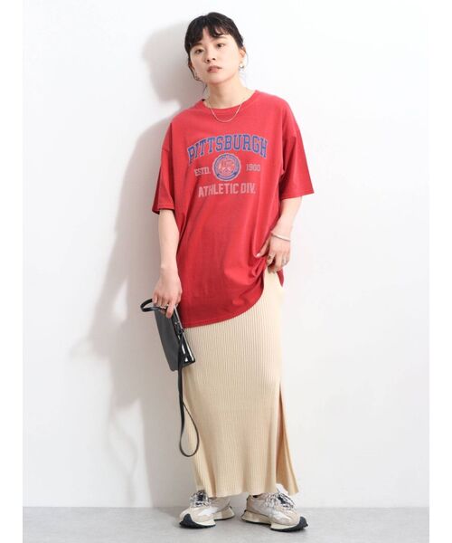 Ungrid(アングリッド)の「カレッジロゴビッグTee(Tシャツ/カットソー・レディース・チャコールグレー/ライトグレー/レッド/グリーン・FREE)」の22枚目の写真