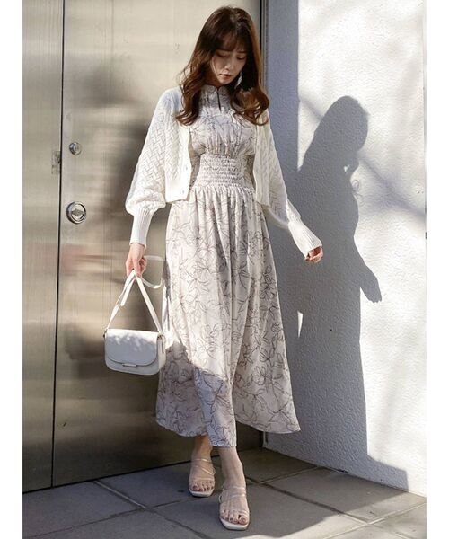 dazzlin（ダズリン）の「プリーツスリーブ5分袖ワンピース（ワンピース・レディース・オフホワイト/グレー/グリーン・FREE）」の17枚目の写真