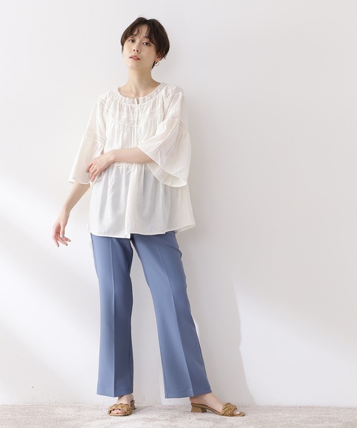 N.(N. Natural Beauty Basic)(エヌエヌナチュラルビューティーベーシック)の「◆ティアードレースチュニックブラウス(シャツ/ブラウス・レディース・イエロー/ブラック/オフホワイト・MEDIUM)」の14枚目の写真