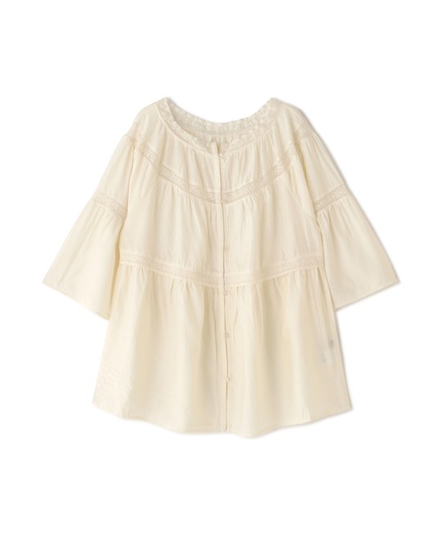 N.(N. Natural Beauty Basic)(エヌエヌナチュラルビューティーベーシック)の「◆ティアードレースチュニックブラウス(シャツ/ブラウス・レディース・イエロー/ブラック/オフホワイト・MEDIUM)」の15枚目の写真