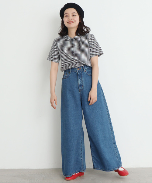 CHILD WOMAN（チャイルドウーマン）の「100/2ブロード 丸衿半袖ブラウス（シャツ/ブラウス・レディース・ホワイト/ブラック系その他/レッド系その他・FREE）」の14枚目の写真