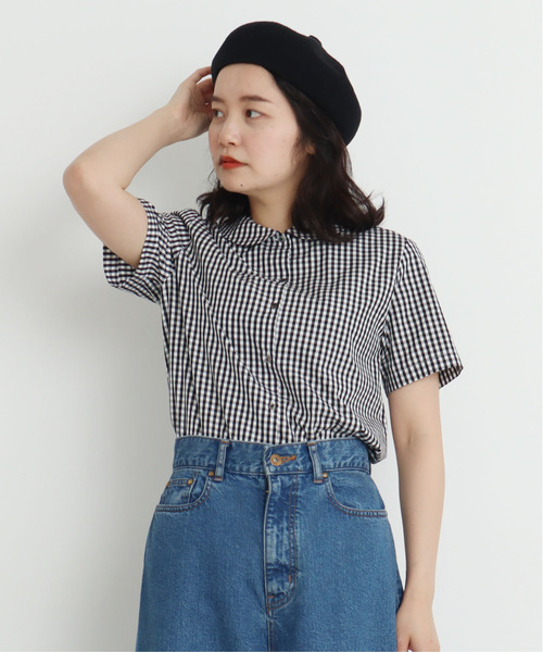 CHILD WOMAN（チャイルドウーマン）の「100/2ブロード 丸衿半袖ブラウス（シャツ/ブラウス・レディース・ホワイト/ブラック系その他/レッド系その他・FREE）」の13枚目の写真