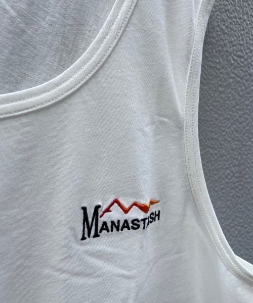 MANASTASH(マナスタッシュ)の「MANASTASH/マナスタッシュ MS Circle logo tanktop MSサークルロゴタンクトップ(タンクトップ・メンズ・ホワイト/ブラック・MEDIUM/LARGE)」の17枚目の写真