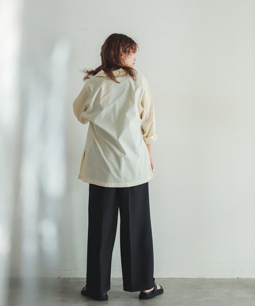 FIL DE FER(フィルデフェール)の「2WAYストレッチトロ Vネックコンビネゾン(つなぎ/オールインワン・レディース・ブラック・FREE)」の12枚目の写真