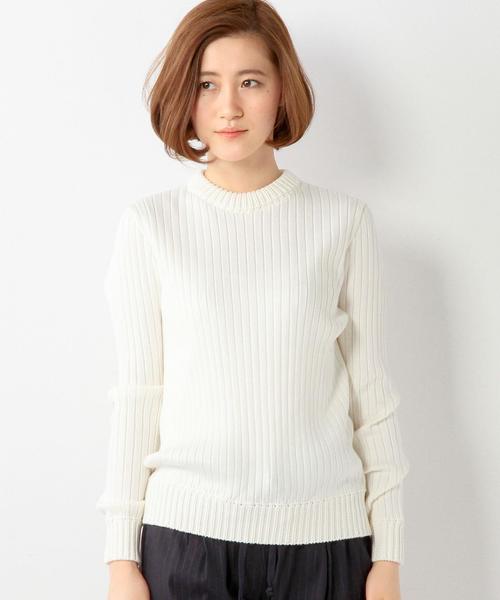 UNITED ARROWS（ユナイテッドアローズ）の「＜VONDEL（ボンデル）＞ ワイドリブ ニット ◆（ニット/セーター・レディース・ホワイト/ブラック・フリー）」の4枚目の写真