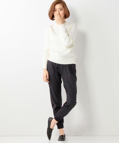 UNITED ARROWS（ユナイテッドアローズ）の「＜VONDEL（ボンデル）＞ ワイドリブ ニット ◆（ニット/セーター・レディース・ホワイト/ブラック・フリー）」の6枚目の写真